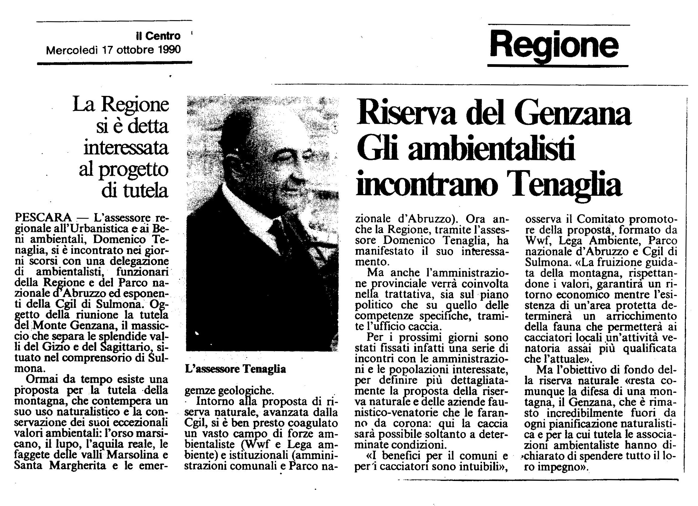 1990.10.17. Comitato Genzana. Incontro con Tenaglia